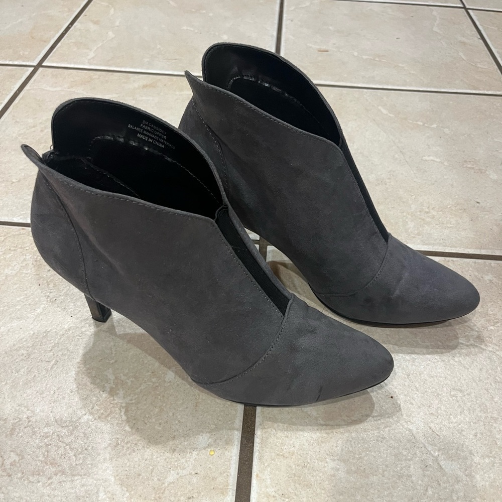 Women’s gray suede ankle boots